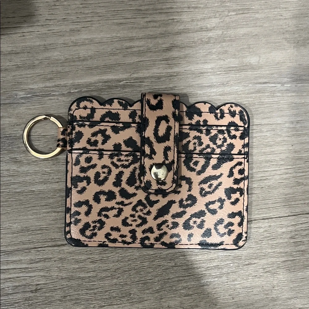 Chic‎ Leopard Print Card Holder with Keyring